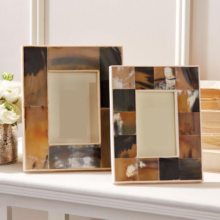 Tozai Home Natural Horn Mosaic Frames S/2