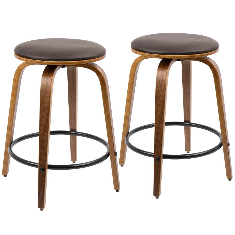 LumiSource Porto Counter Stools with Swivel - Set Of 2