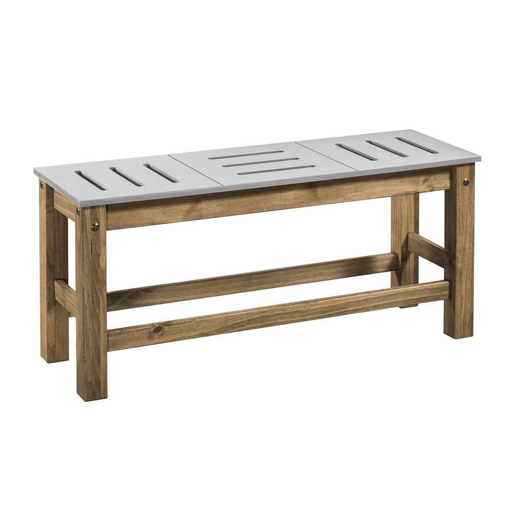 Manhattan Comfort Mid- Century Modern 2-Piece Stillwell 37.8" Bench