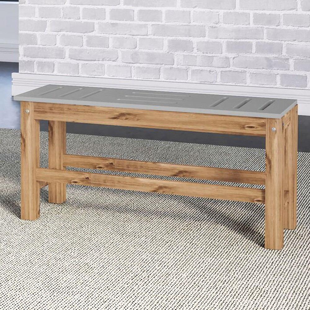 Manhattan Comfort Mid- Century Modern 2-Piece Stillwell 37.8" Bench
