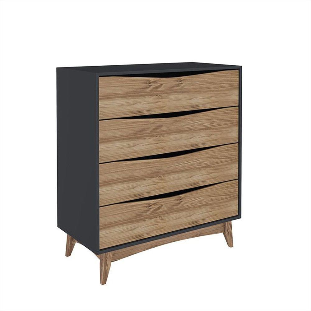 Manhattan Comfort Modern Rustic 4-Drawer Hamilton 35.03" Wide Dresser