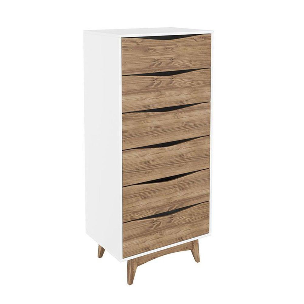 Manhattan Comfort Modern Rustic 6-Drawer Hamilton 53.54" Tall Dresser