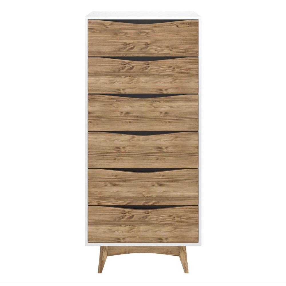 Manhattan Comfort Modern Rustic 6-Drawer Hamilton 53.54" Tall Dresser