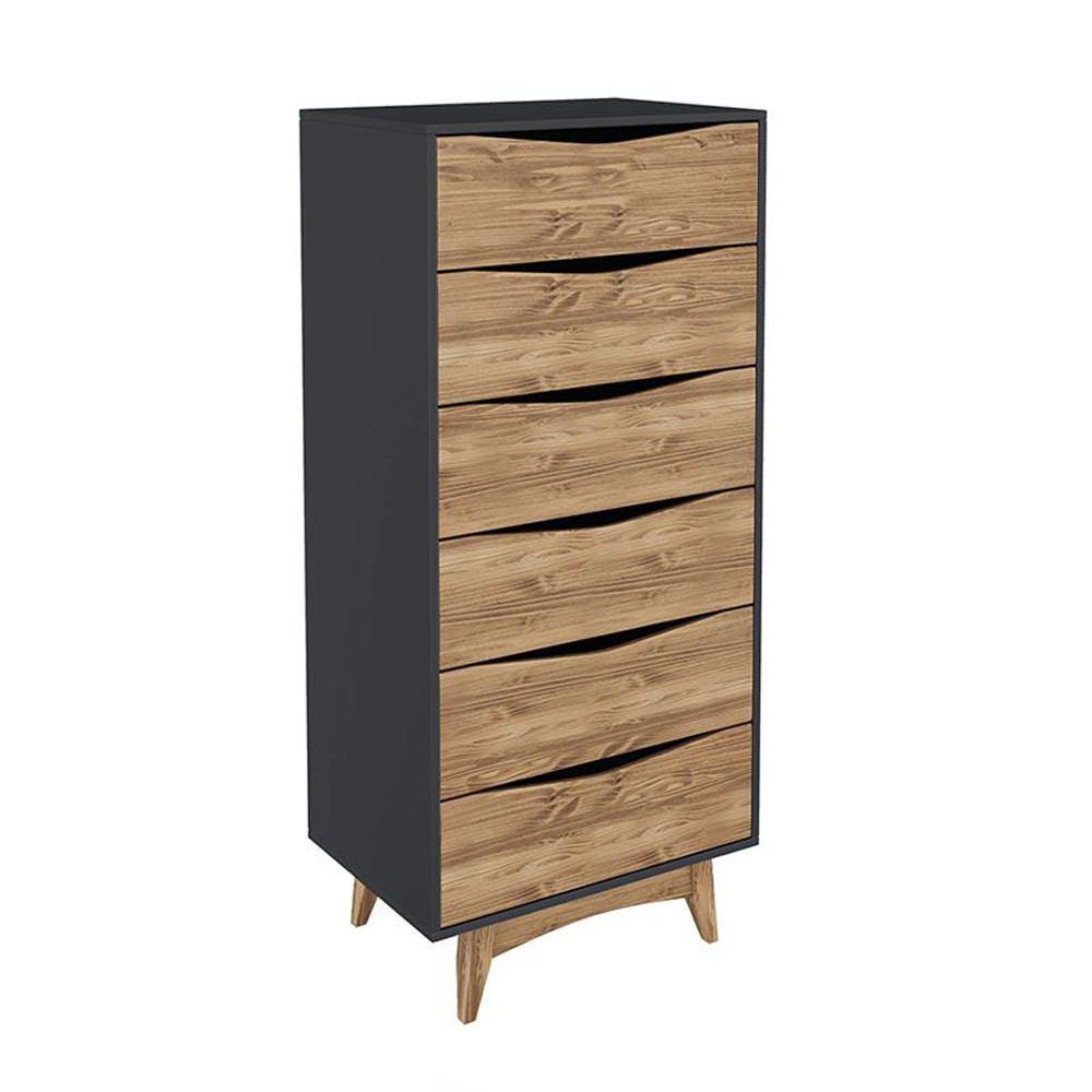 Manhattan Comfort Modern Rustic 6-Drawer Hamilton 53.54" Tall Dresser