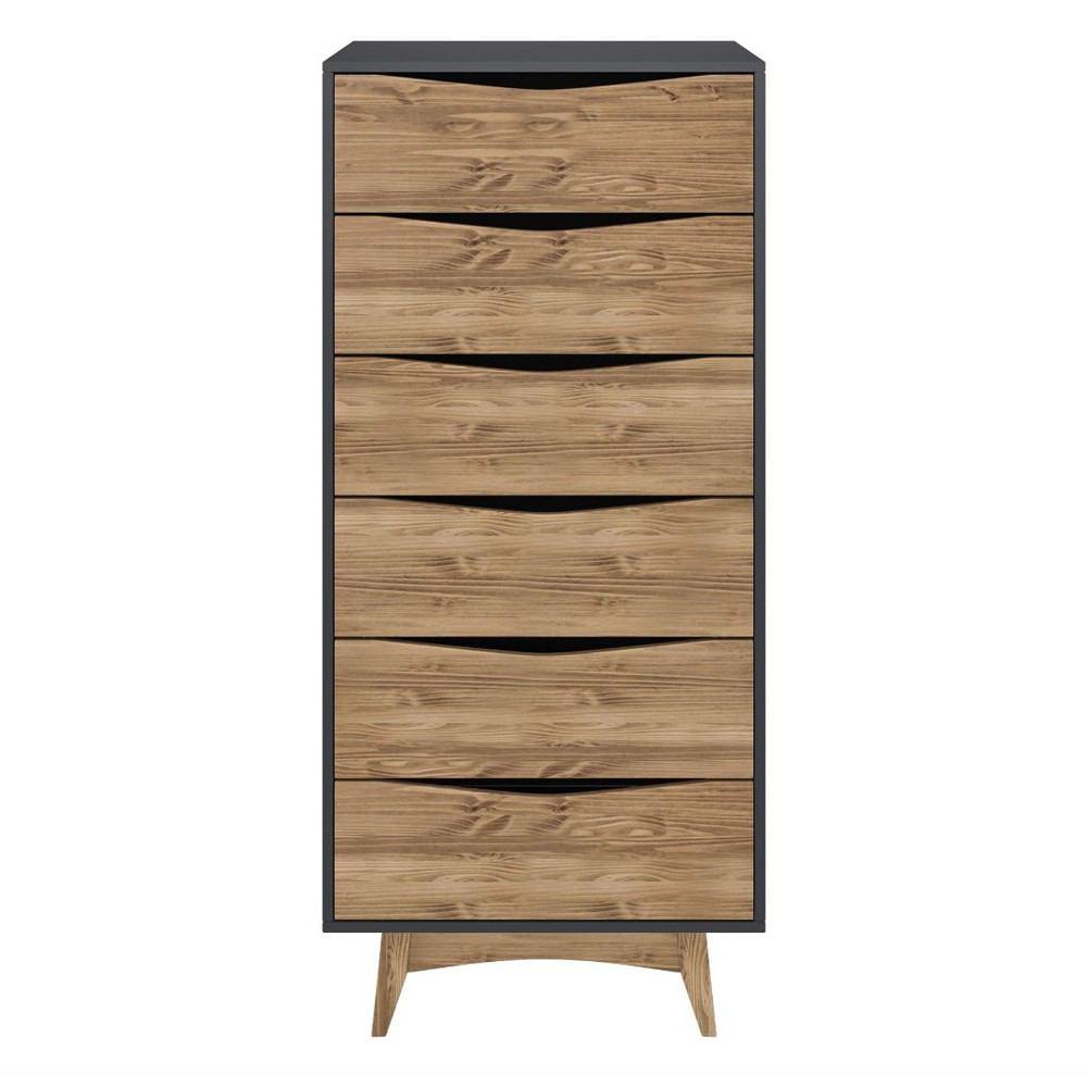 Manhattan Comfort Modern Rustic 6-Drawer Hamilton 53.54" Tall Dresser