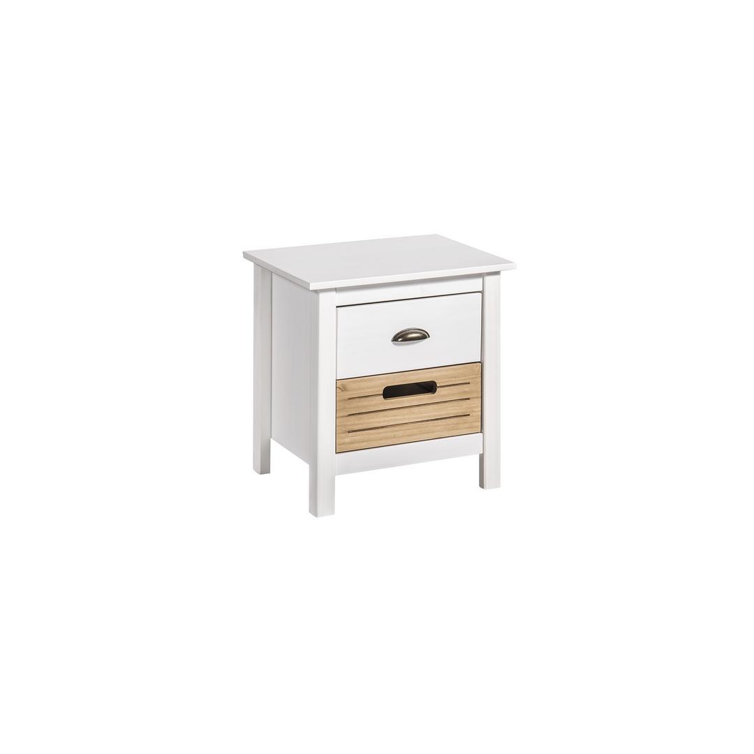Manhattan Comfort Mid-Century Modern-Rustic 2-Drawer Irving Nightstand