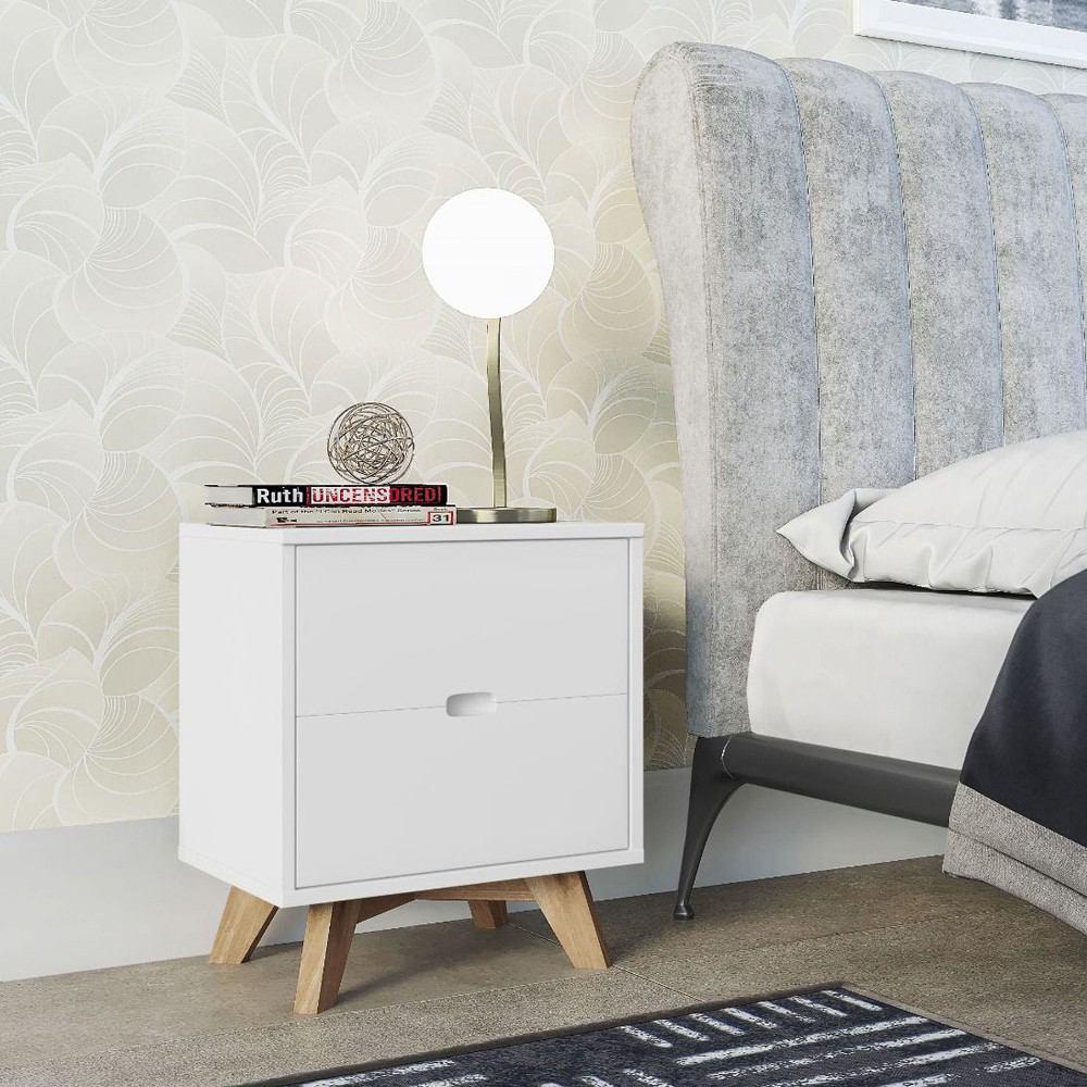 Manhattan Comfort Modern 2-Drawer Glenmore Nightstand