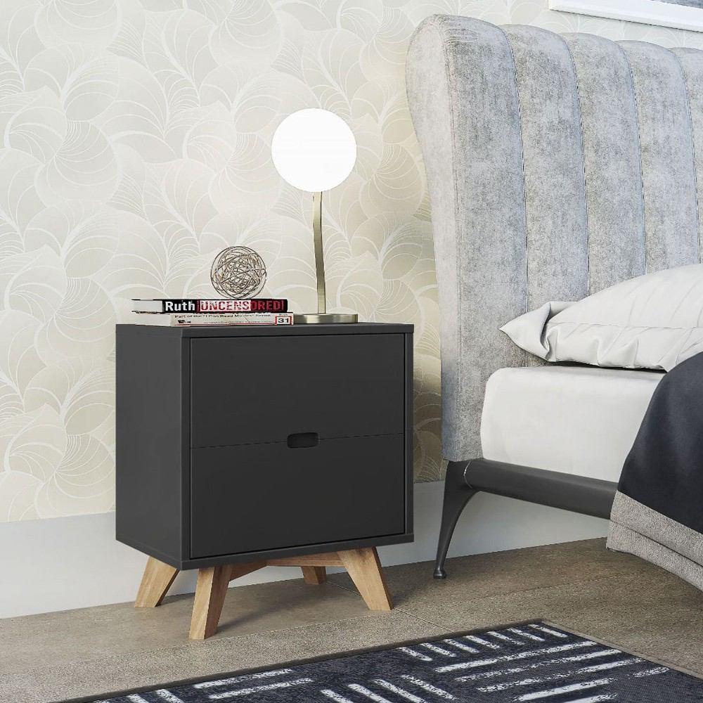 Manhattan Comfort Modern 2-Drawer Glenmore Nightstand
