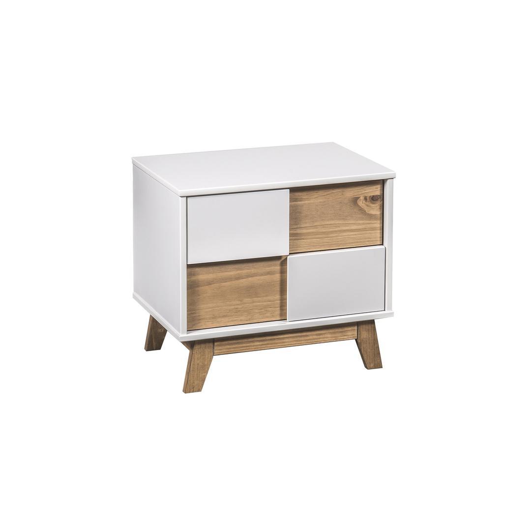 Manhattan Comfort Mid- Century Rustic Modern Livonia 2-Drawer Nightstand