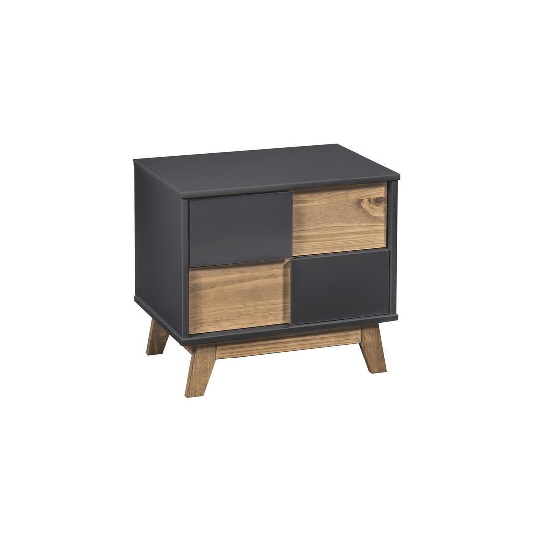 Manhattan Comfort Mid- Century Rustic Modern Livonia 2-Drawer Nightstand