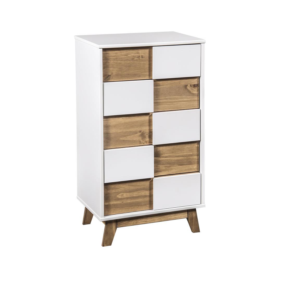 Manhattan Comfort Mid- Century Rustic Modern 5-Drawer Livonia 36.22" High Dresser