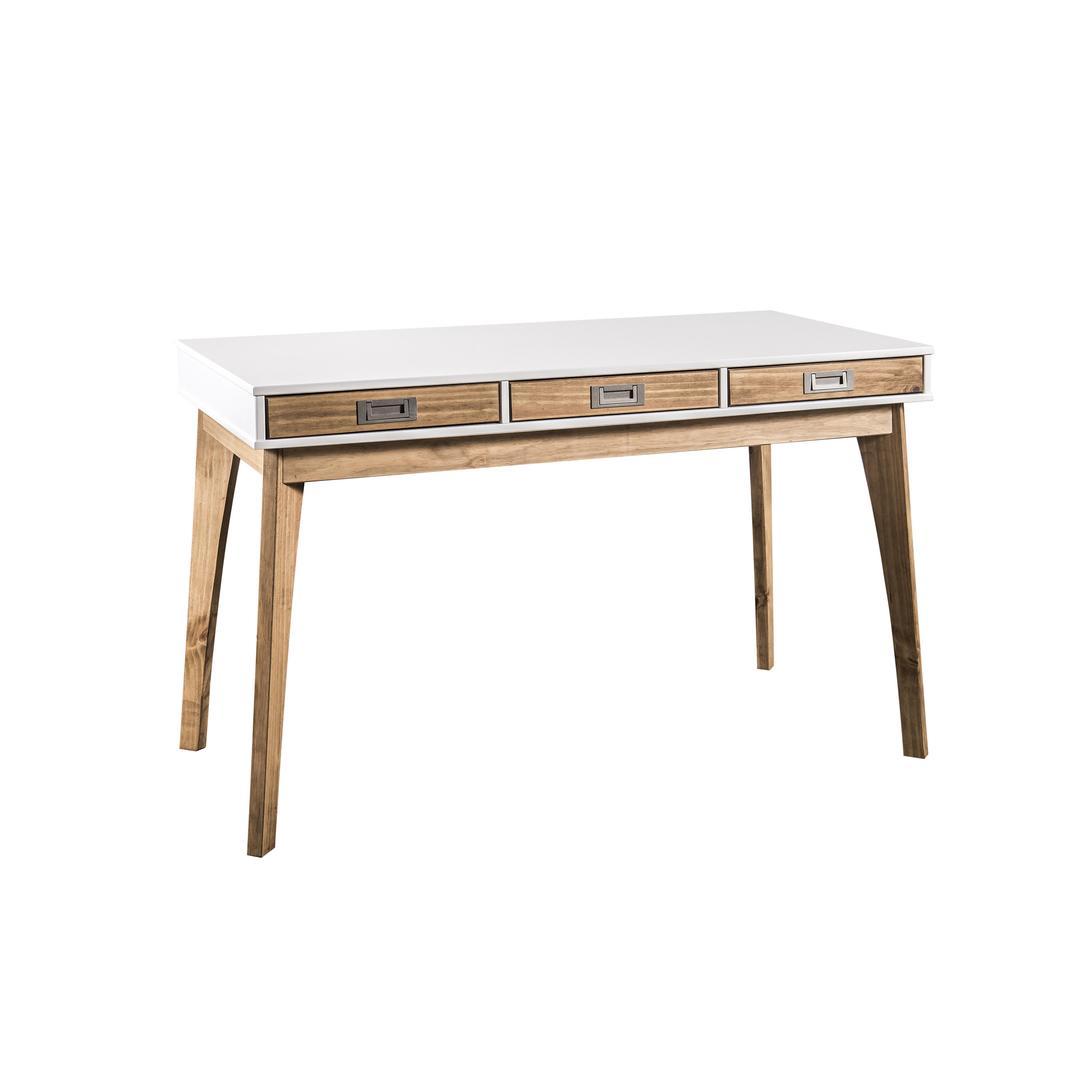 Manhattan Comfort Rustic Mid-Century Modern 3-Drawer Jackie Home Office Desk