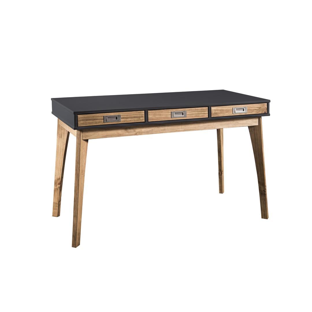 Manhattan Comfort Rustic Mid-Century Modern 3-Drawer Jackie Home Office Desk