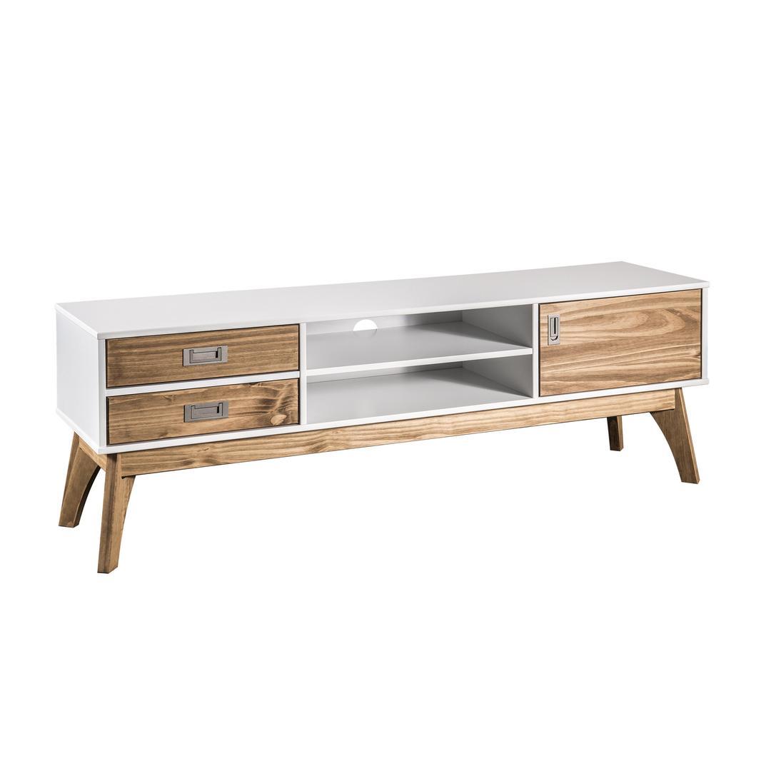 Manhattan Comfort Rustic Mid-Century Modern 3-Drawer Jackie 59.05" TV Stand