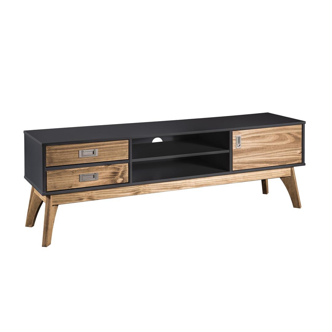 Manhattan Comfort Rustic Mid-Century Modern 3-Drawer Jackie 59.05" TV Stand