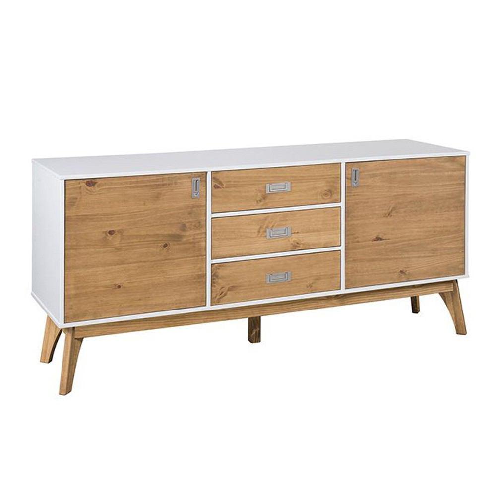 Manhattan Comfort Rustic Mid-Century Modern 3-Drawer Jackie 66.92" Sideboard