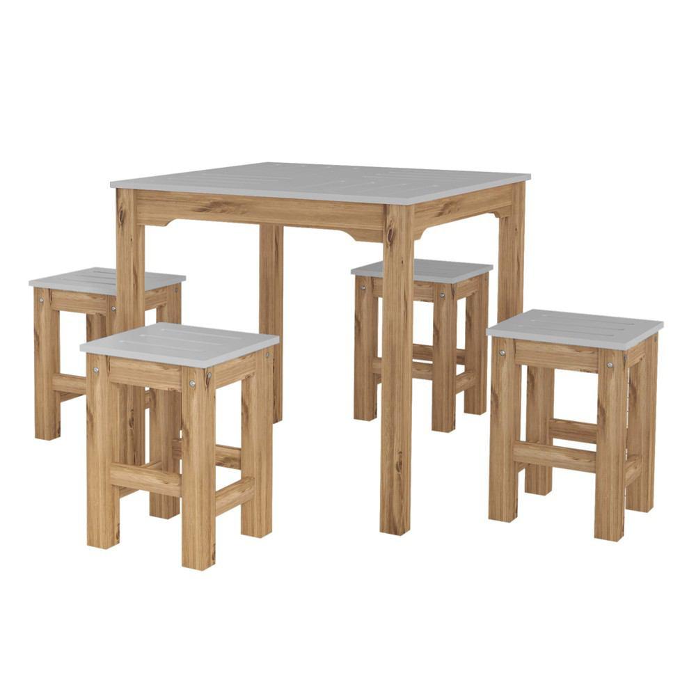 Manhattan Comfort 5-Piece Stillwell 31.5" Square Dining Set