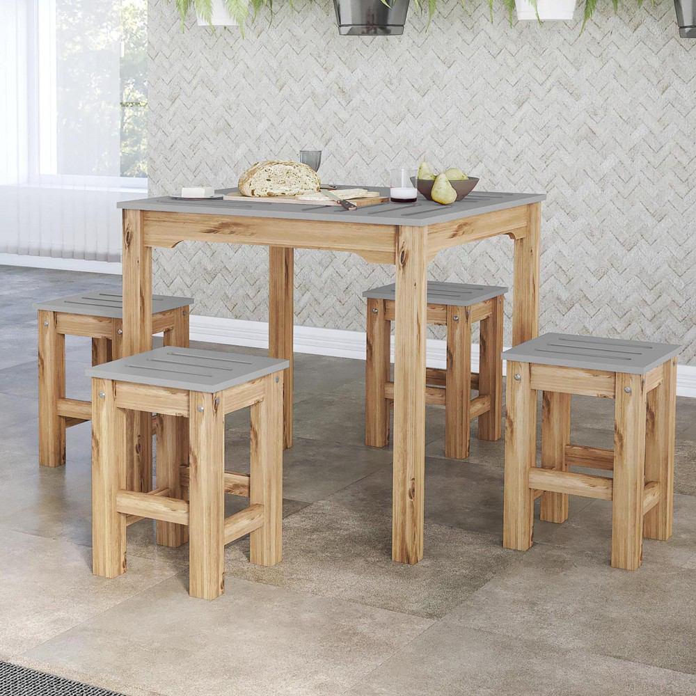 Manhattan Comfort 5-Piece Stillwell 31.5" Square Dining Set