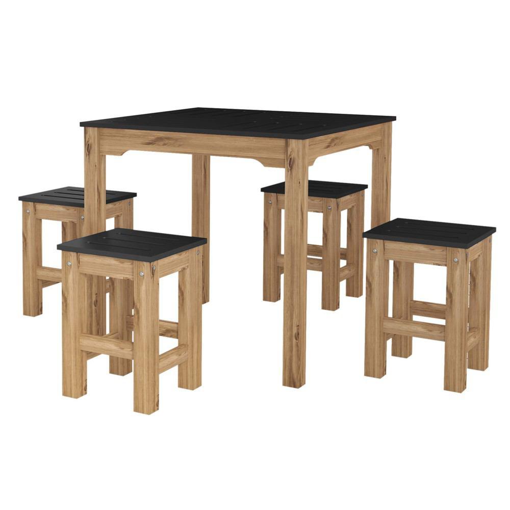 Manhattan Comfort 5-Piece Stillwell 31.5" Square Dining Set