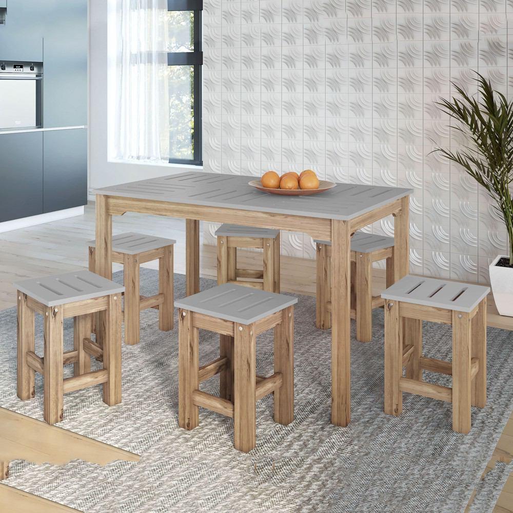 Manhattan Comfort 7 - Piece Stillwell 47.25" Rectangle Dining Set