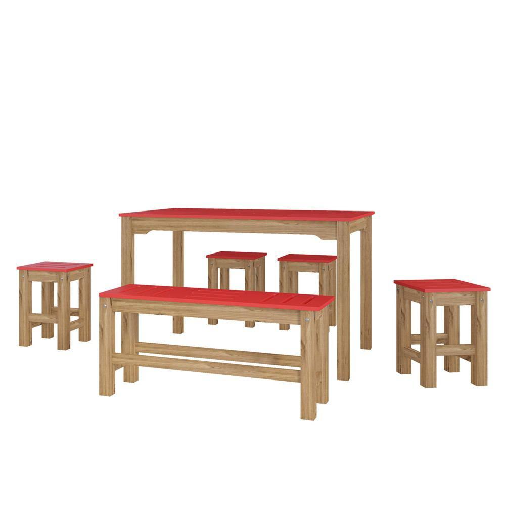 Manhattan Comfort 6 - Piece Stillwell 47.25" Rectangle Dining Set 1.0