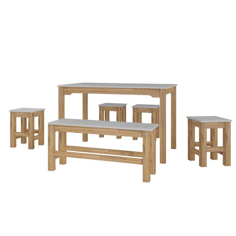 Manhattan Comfort 6 - Piece Stillwell 47.25" Rectangle Dining Set 1.0