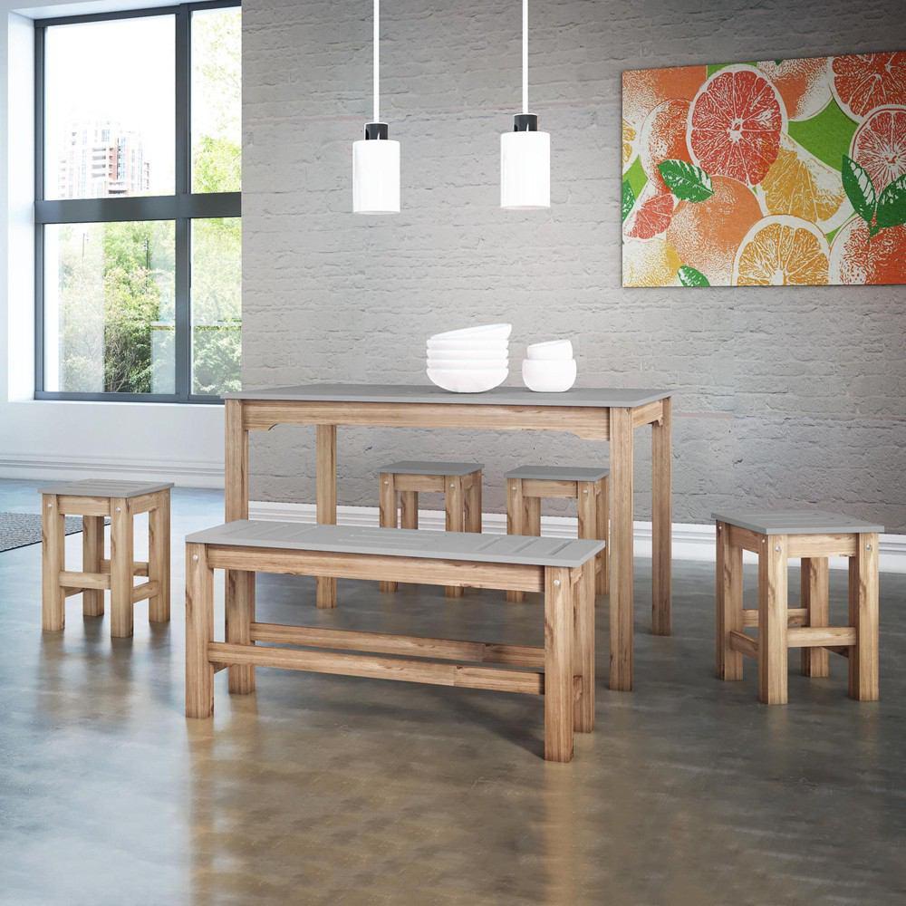 Manhattan Comfort 6 - Piece Stillwell 47.25" Rectangle Dining Set 1.0