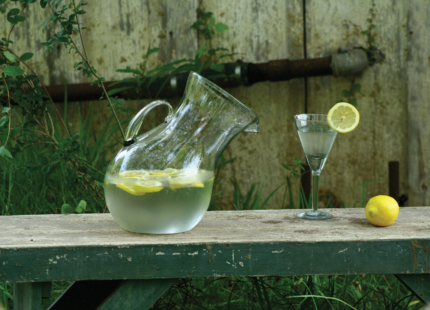 Kalalou Glass Tilted Pitcher