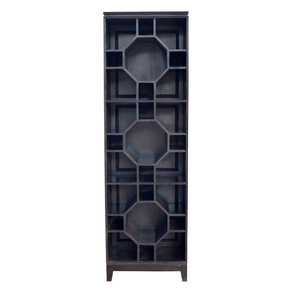 Crestview Collection Bengal Manor Mango Wood Octagon 3 Tier Bookshelf