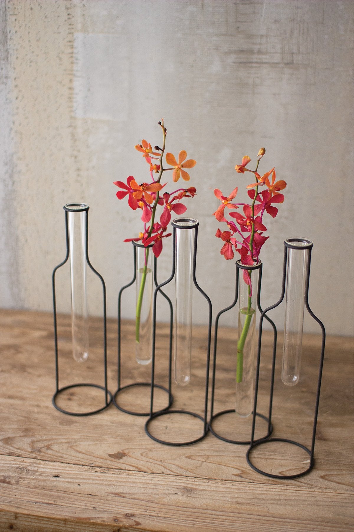 Kalalou Five Wire Bottle Bud Vases