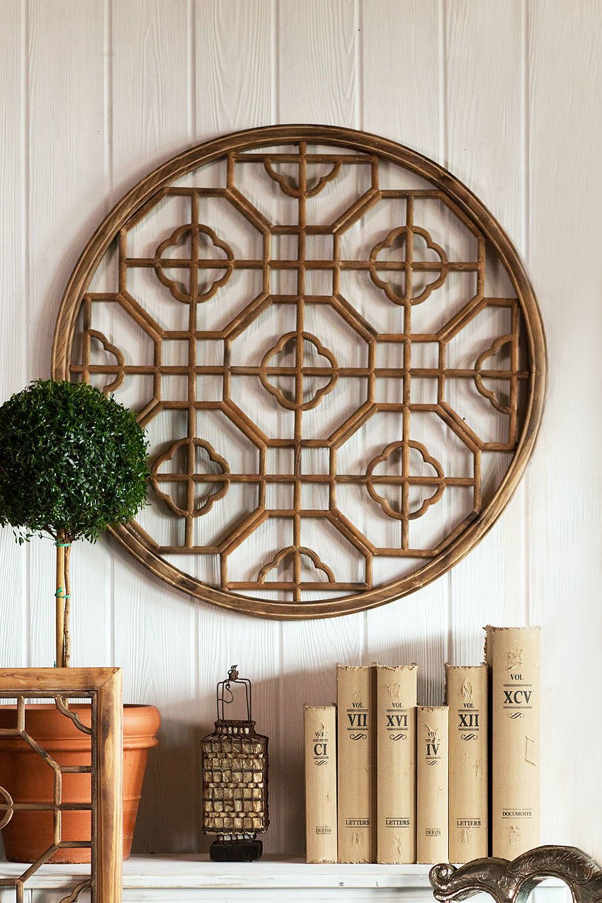 Vagabond Vintage Chinese Wood Screen - Round