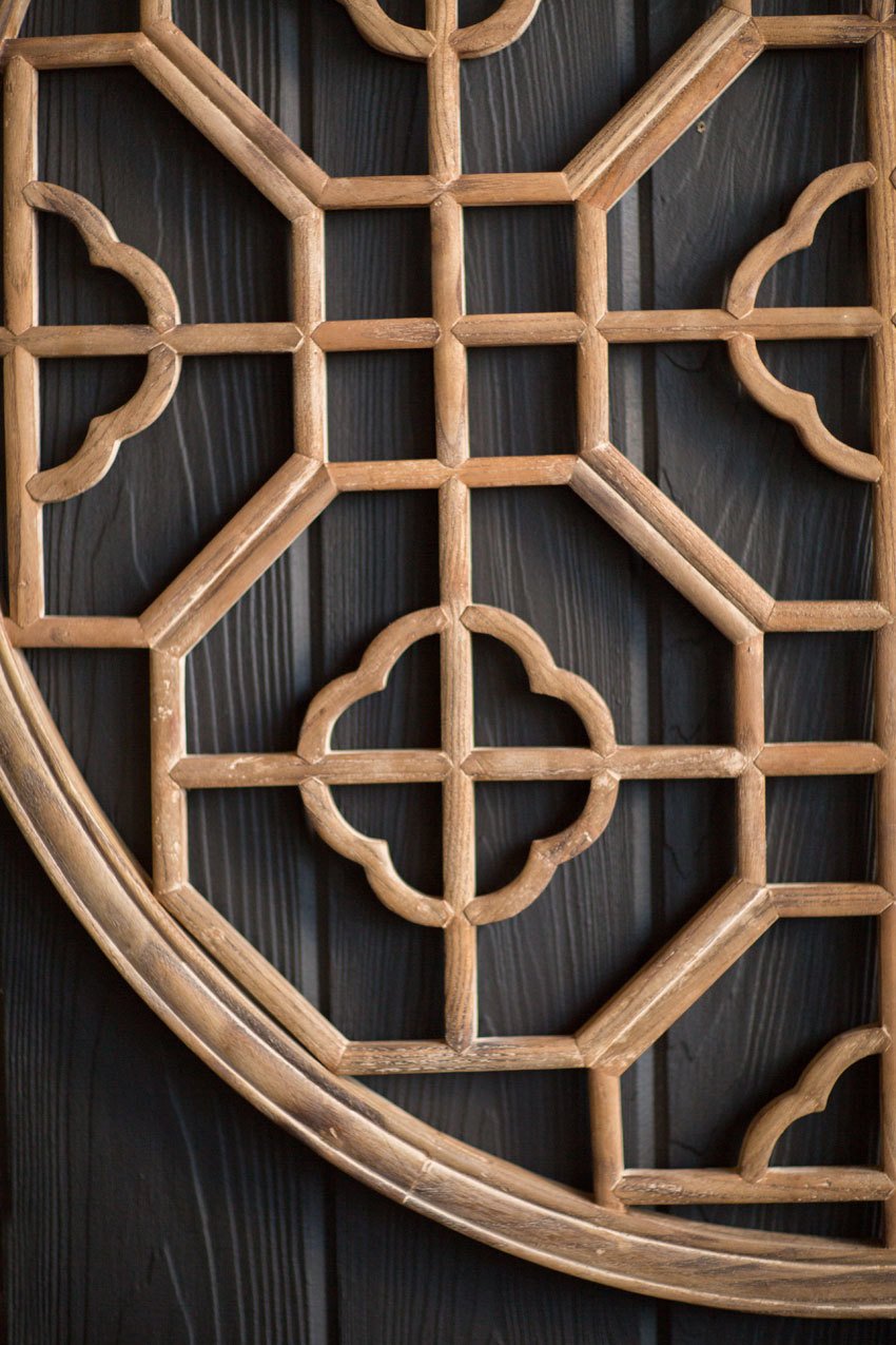 Vagabond Vintage Chinese Wood Screen - Round