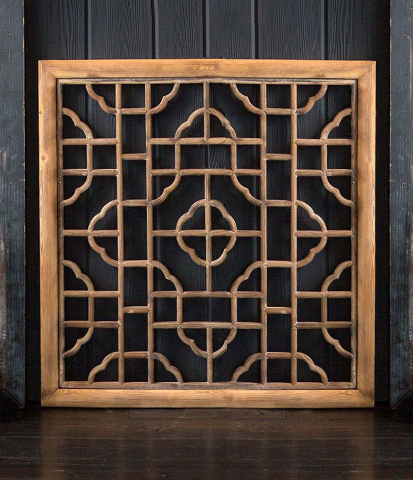 Vagabond Vintage Chinese Wood Screen - Square