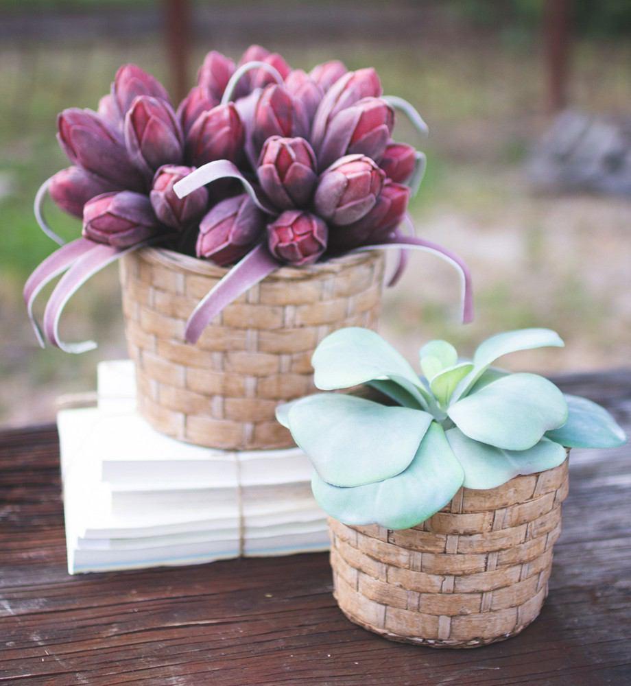 Kalalou Set Of 2 Cement Basket Planters