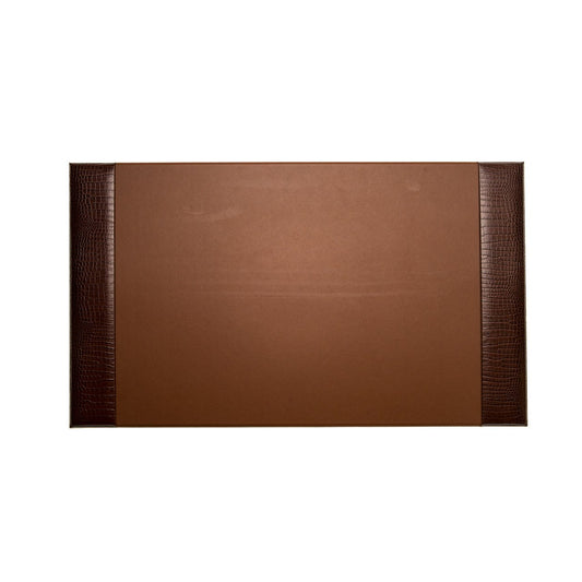 Bey-Berk Brown "Croco" Leather Desk Pad