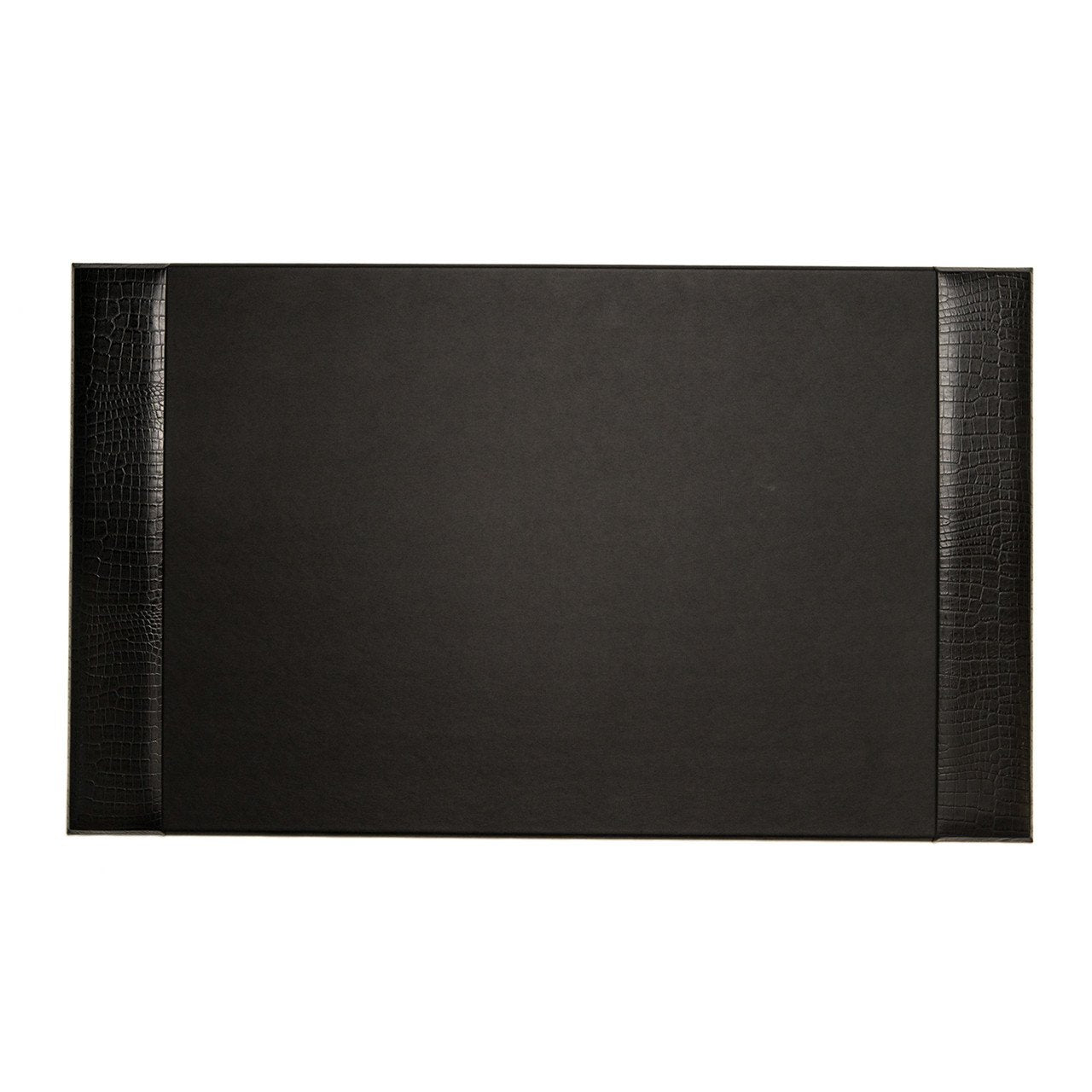 Bey-Berk Black "Croco" Leather Desk Pad