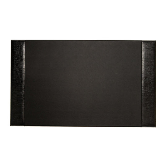 Bey-Berk Black "Croco" Leather Desk Pad