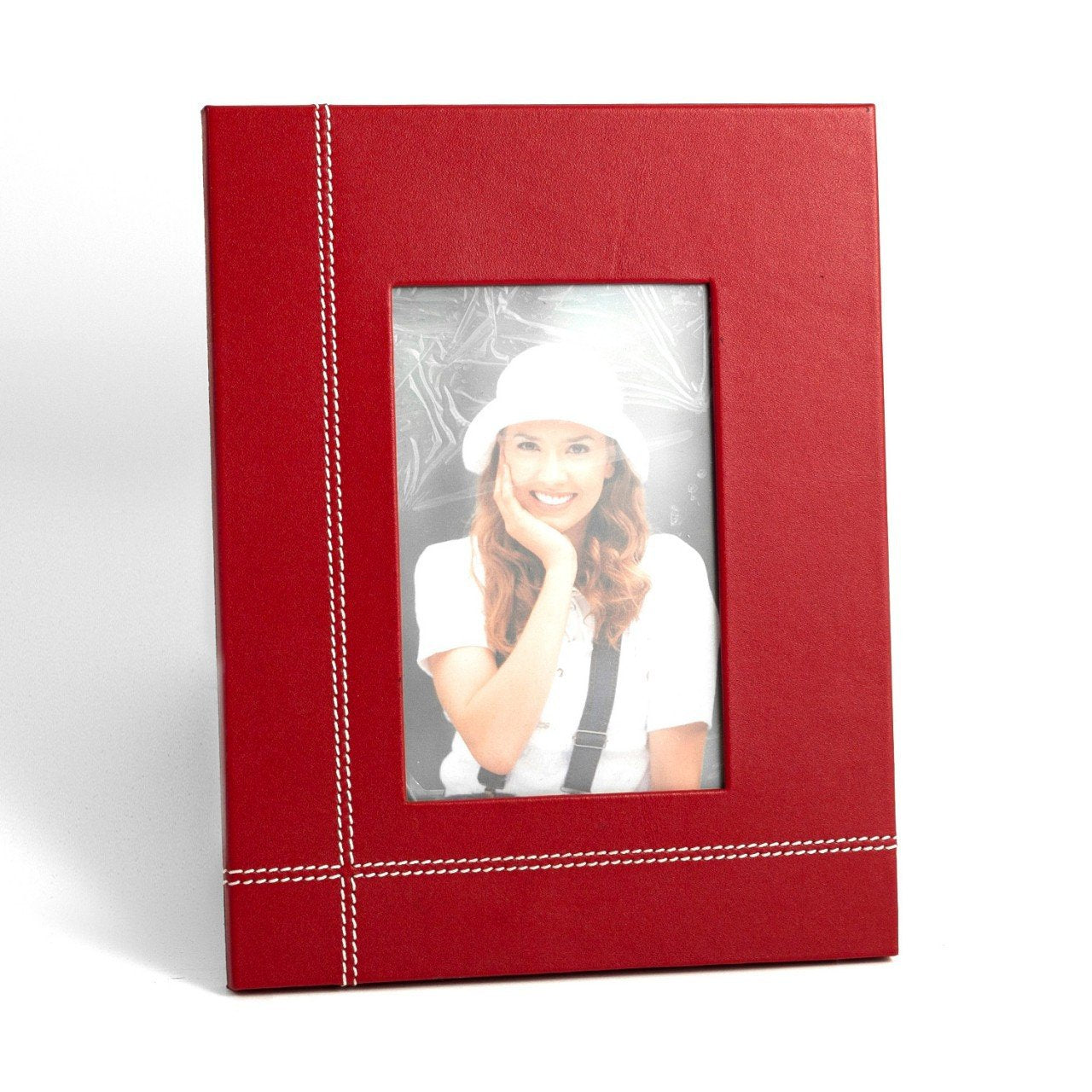 Bey-Berk Red Leather Frame 4"x6"