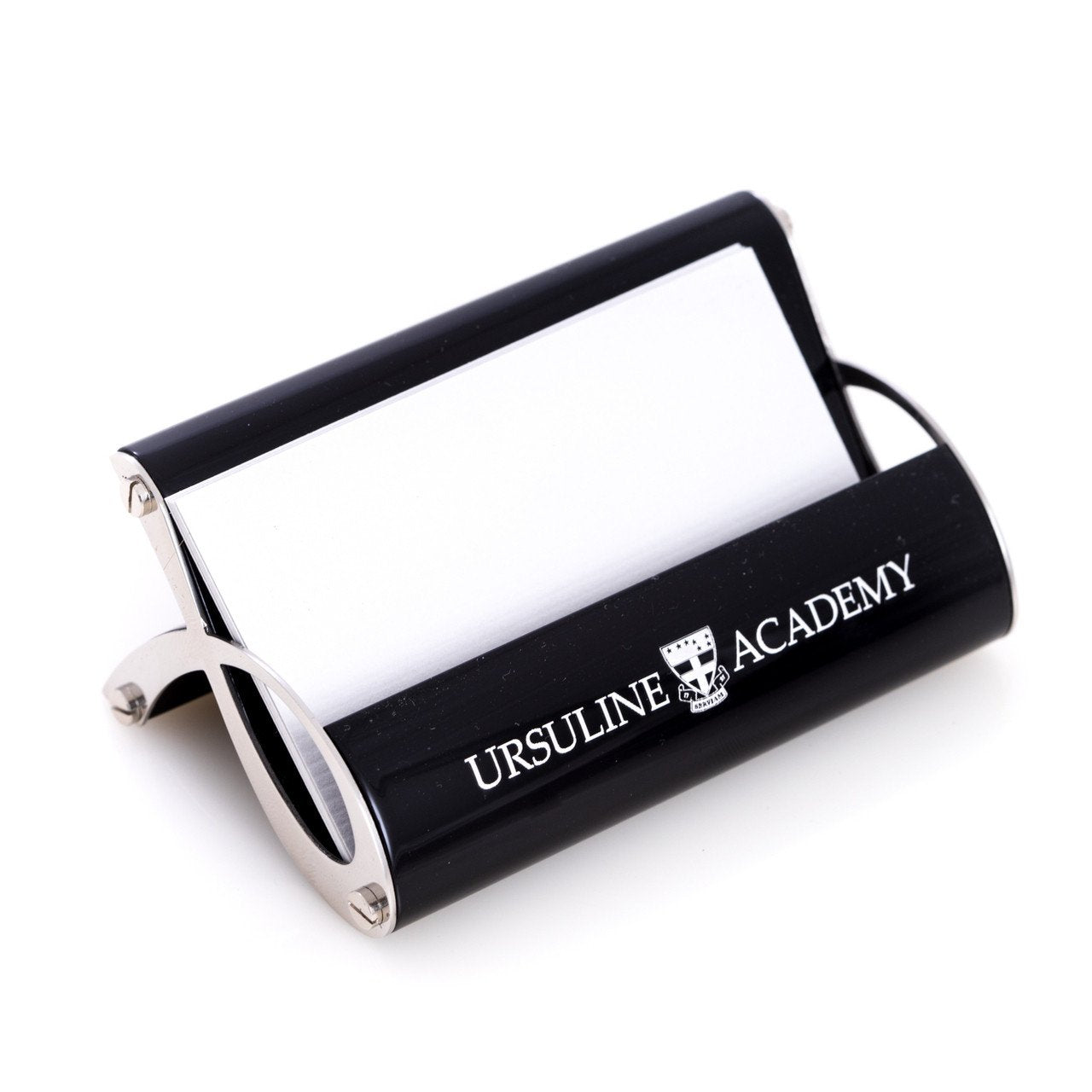 Bey-Berk Black Enamel Finish Business Card Holder