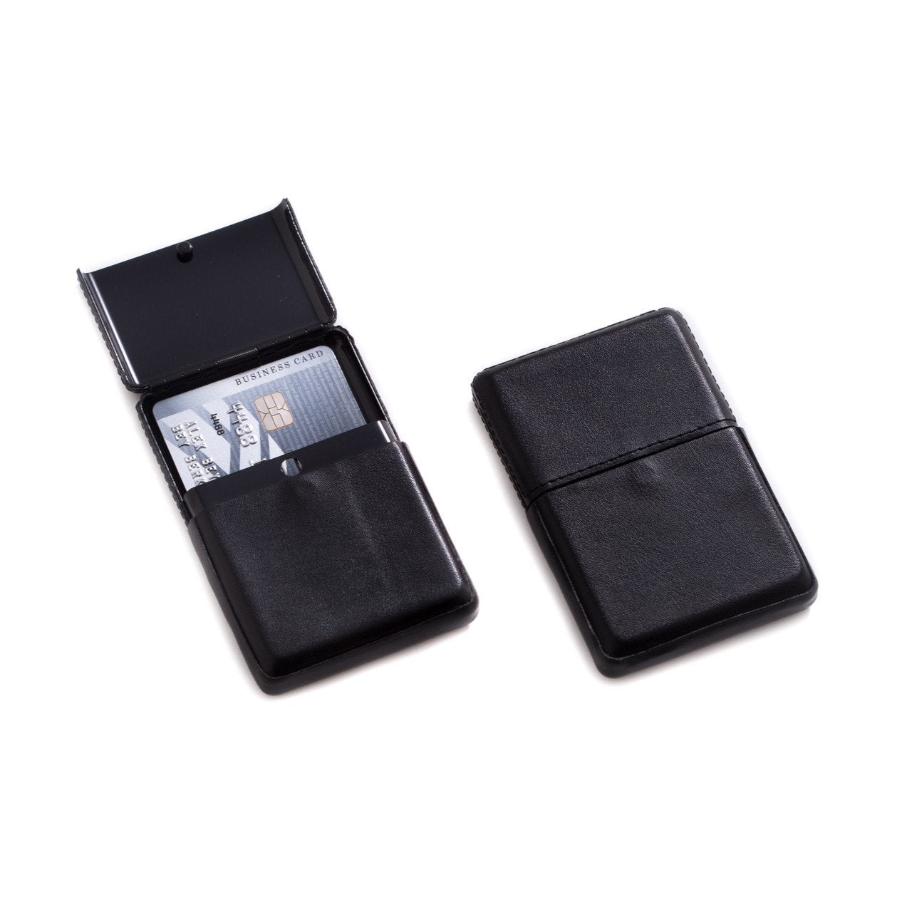 Bey-Berk Black Leather Business Card Case