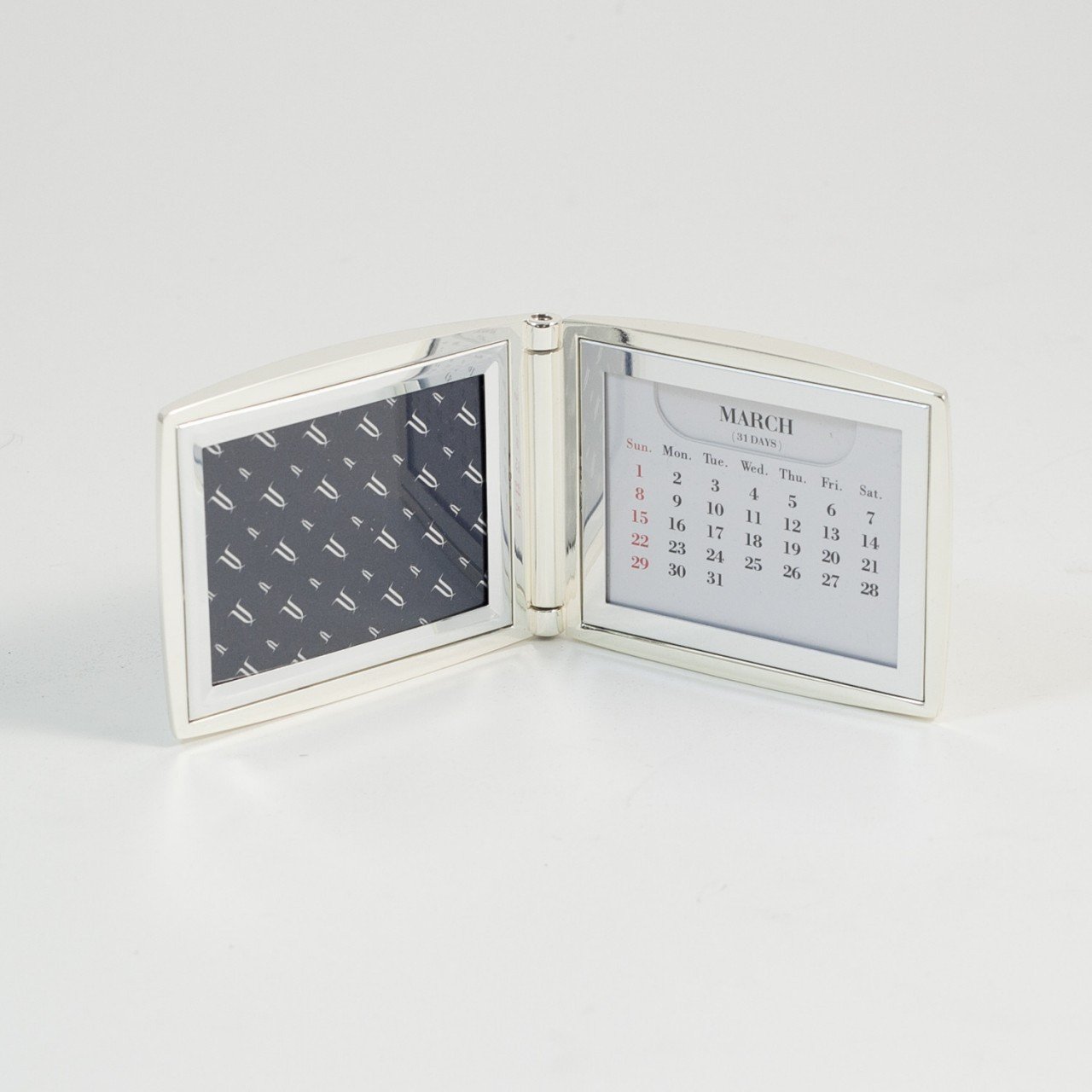 Bey-Berk Silver Plated Perpetual Calendar & Picture Frame