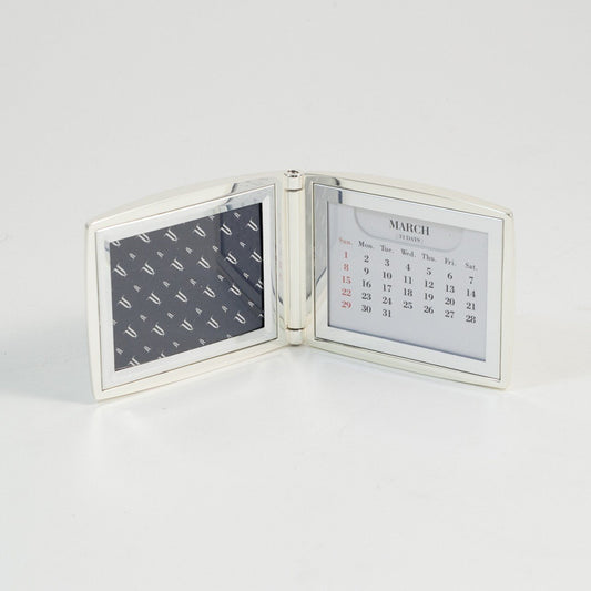 Bey-Berk Silver Plated Perpetual Calendar & Picture Frame