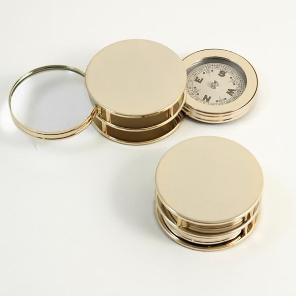 Bey-Berk Plated Paper Weight with Compass & Magnifier Desk Accessories, Bey-Berk, - Modish Store