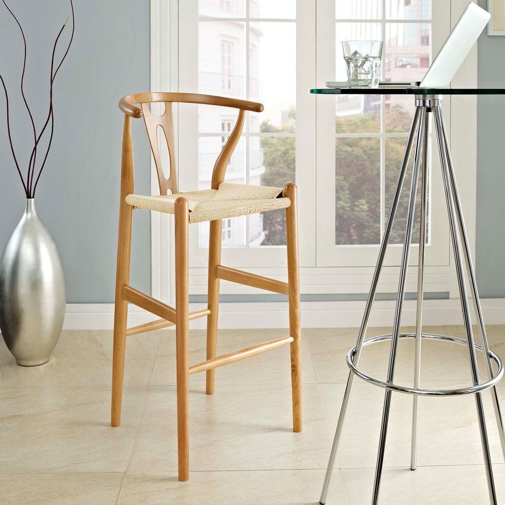 Modway Amish Wood Bar Stool - Natural
