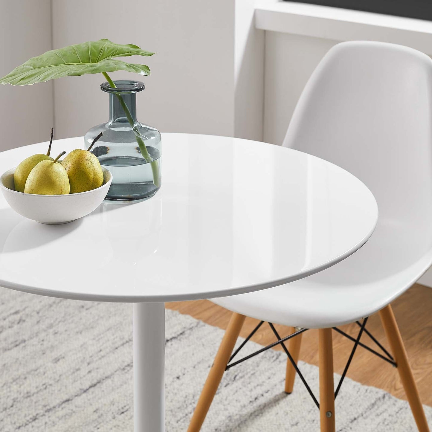 Modway Lippa 28" Round Wood Top Dining Table - White - EEI-1115