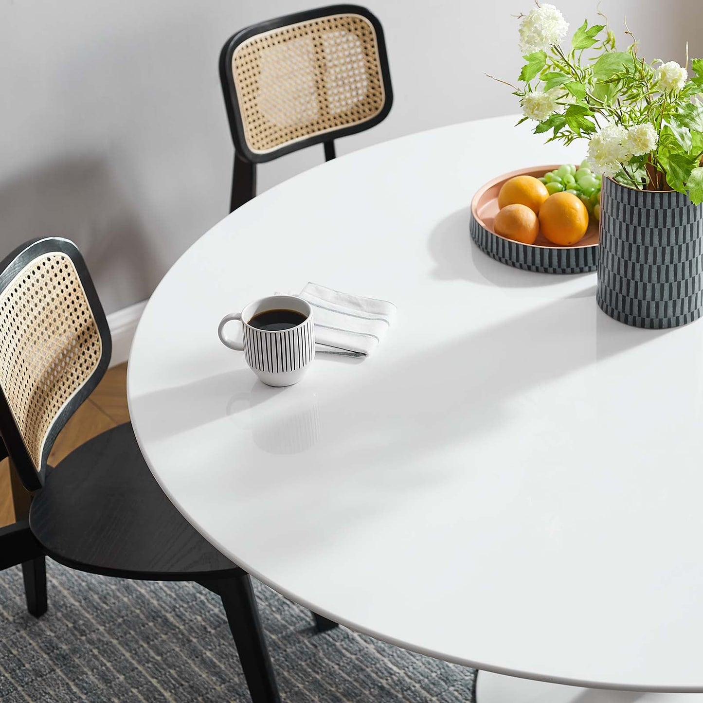 Modway Lippa 60" Round Wood Top Dining Table - White - EEI-1120