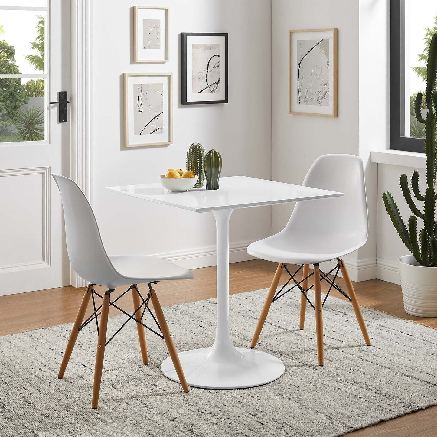 Modway Lippa 28" Square Wood Top Dining Table - EEI-1123