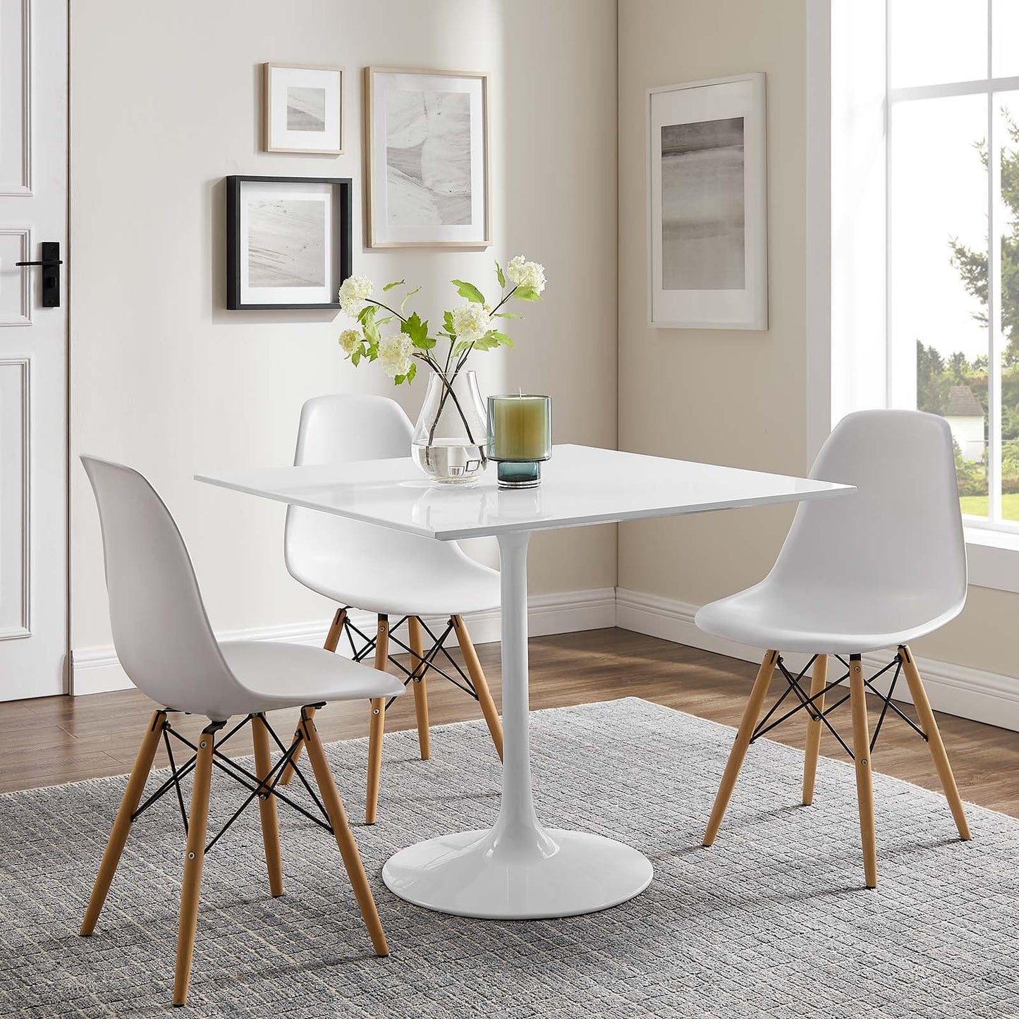 Modway Lippa 36" Square Wood Top Dining Table - EEI-1124
