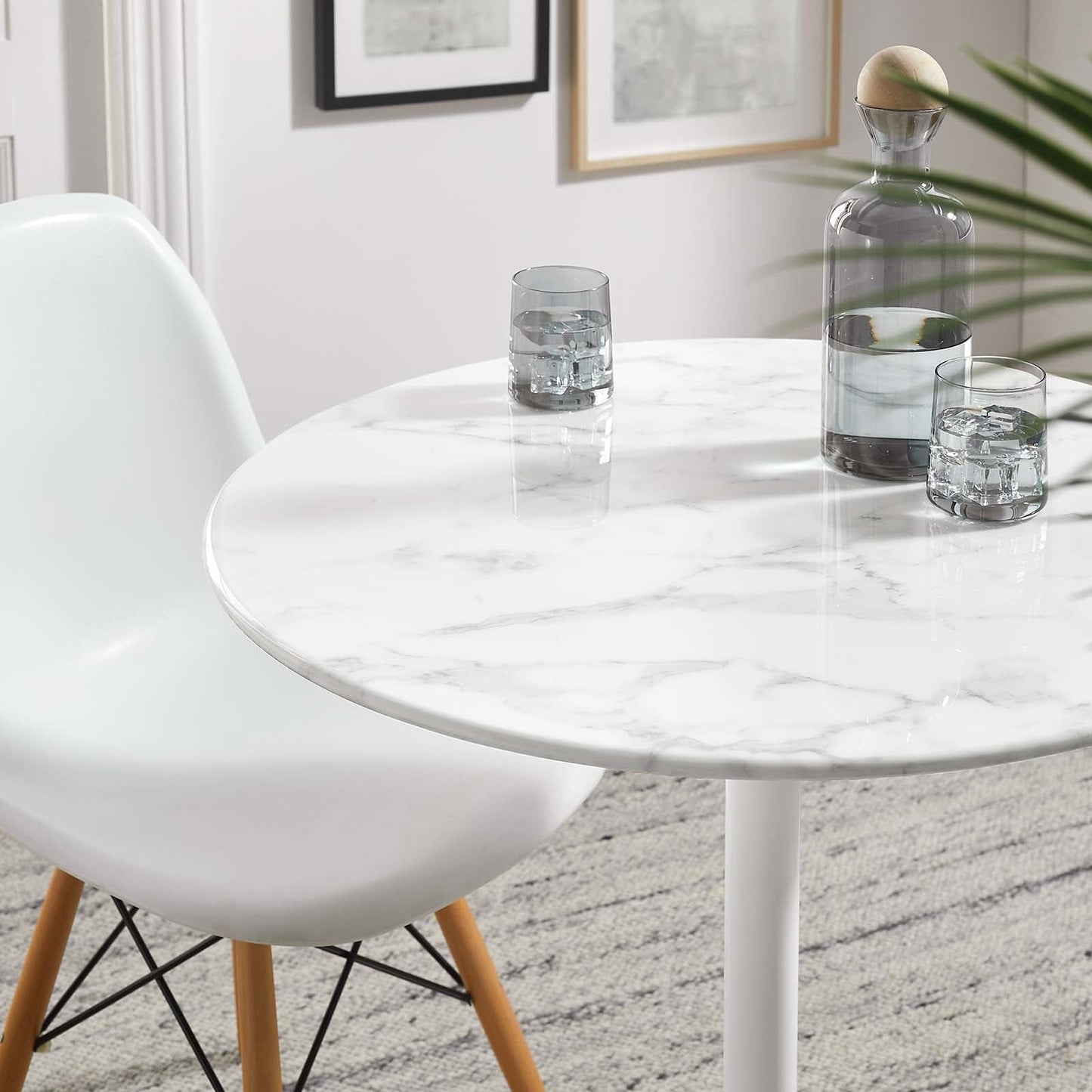 Modway Lippa 28" Round Artificial Marble Dining Table - EEI-1128