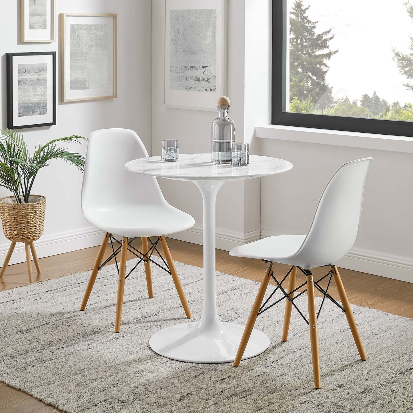 Modway Lippa 28" Round Artificial Marble Dining Table - EEI-1128